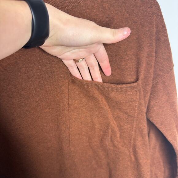 Madewell Lightweight Linen Blend Chest Pocket Knit Sweater Size Small - Picture 2 of 6